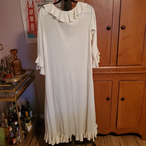 Vintage Robe Duster Cream Bohemian - Picture 3 of 5